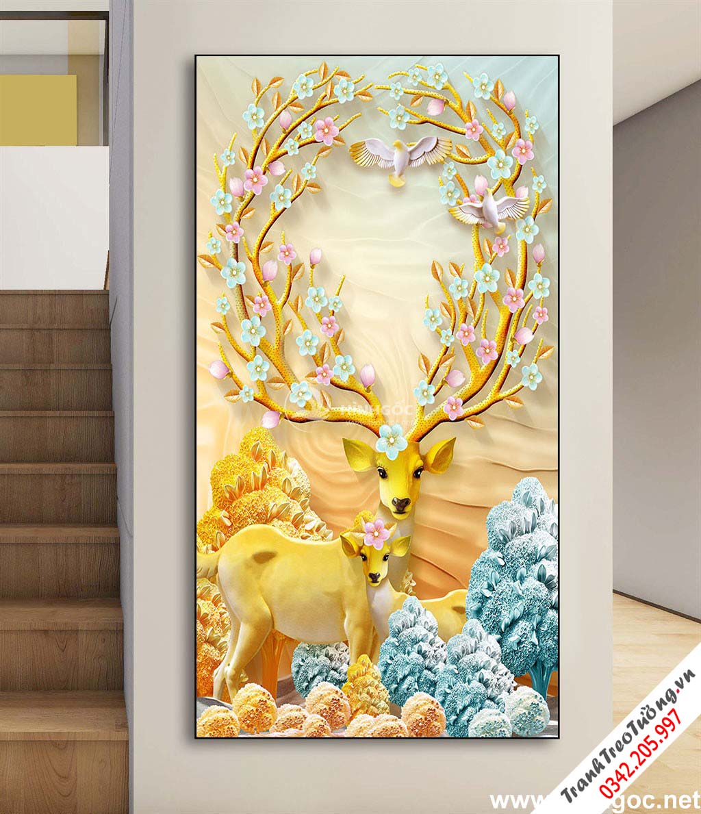 Trừu tượng 3D hươu vàng-DLV-271]